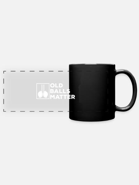 Old balls matter, Balls - Panorama-Tasse farbig - Schwarz