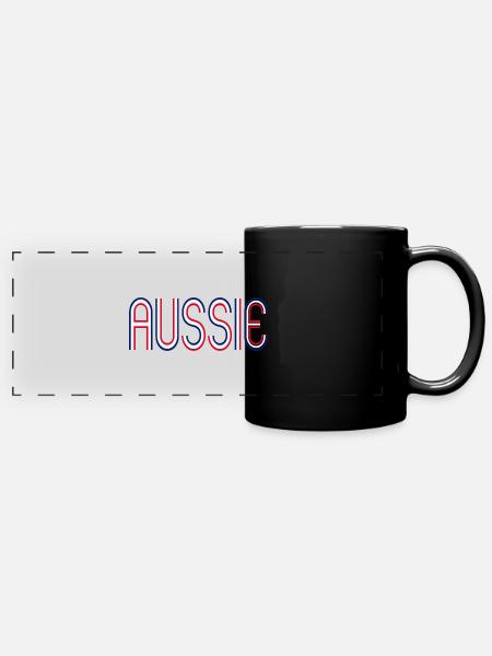 AUSSIE - Panorama-Tasse farbig - Schwarz