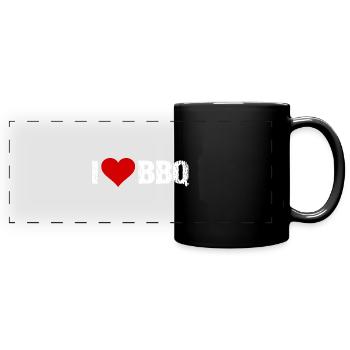 Grillades au barbecue - Mug panoramique uni - noir - Devant