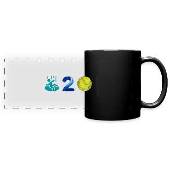 Kugelloch - Rebus - Panorama-Tasse farbig - Schwarz - Vorne