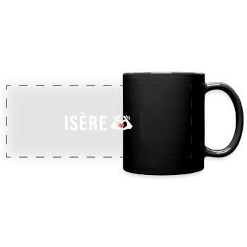 isère j aime l isère cadeau humour homme femme - Mug panoramique uni - noir - Devant