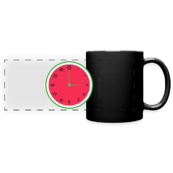 Watermelon melon fruit kernels gift watch vegan - Full Colour Panoramic Mug - black - Front