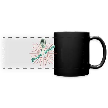 Boogie Woogie Vintage Mikrofon Geschenk - Panorama-Tasse farbig - Schwarz - Vorne