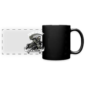 la faucheuse n'a pas le temps elle travail - Mug panoramique uni - noir - Devant