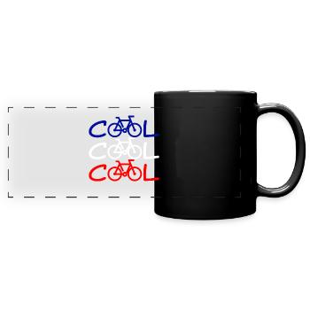 bike cyclist cool humor France. Cycling, sportiness - Full Colour Panoramic Mug - black - Front