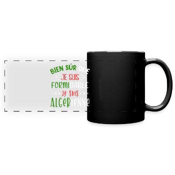 Algérienne Algérie, idée cadeau région, ville - Mug panoramique uni - noir - Devant