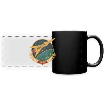 Vostok Gagarin Sputnik Weltraum Russland Astronaut - Panorama-Tasse farbig - Schwarz - Vorne
