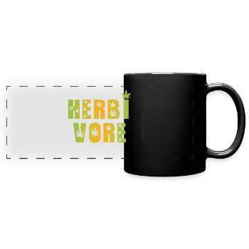 Cannabis, HUMOR CBD, Marihuana, Heilpflanzen - Panorama-Tasse farbig - Schwarz - Vorne