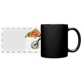 Diet Humor Pizza Carbs - Full Colour Panoramic Mug - black - Front