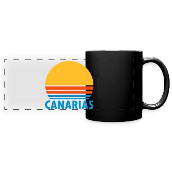 Canarias (geteilte Sonne) - Panorama-Tasse farbig - Schwarz - Vorne
