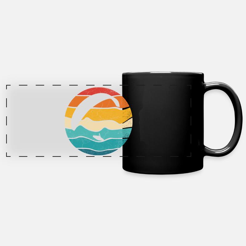 Paraglider Retro Color vintage - Full Colour Panoramic Mug - black