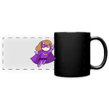 woman superheroine evil villain heroine heroine - Full Colour Panoramic Mug - black - Front