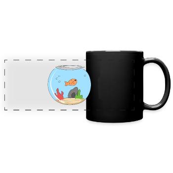 goldfisch fisch tier meerestier symbol - Panorama-Tasse farbig - Schwarz - Vorne