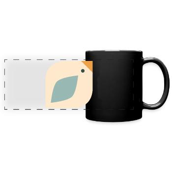 Süßer Vogel - Panorama-Tasse farbig - Schwarz - Vorne