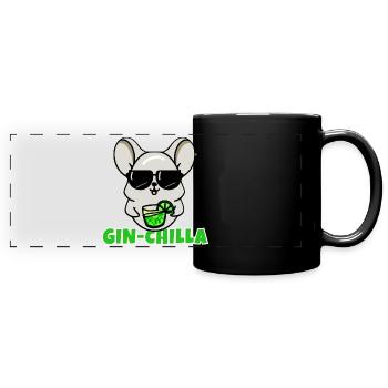 Gin- Chinchilla Gin - Panorama-Tasse farbig - Schwarz - Vorne