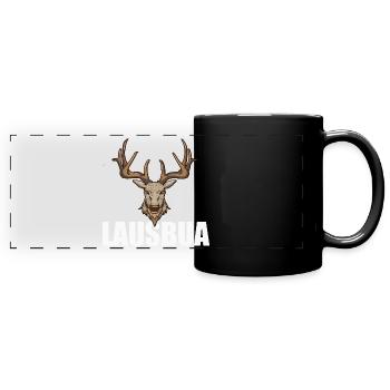 Lausbua Hirsch Lederhosen - Panorama-Tasse farbig - Schwarz - Vorne
