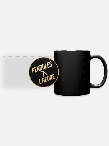 Pendules à l'heure - Mug panoramique uni - noir