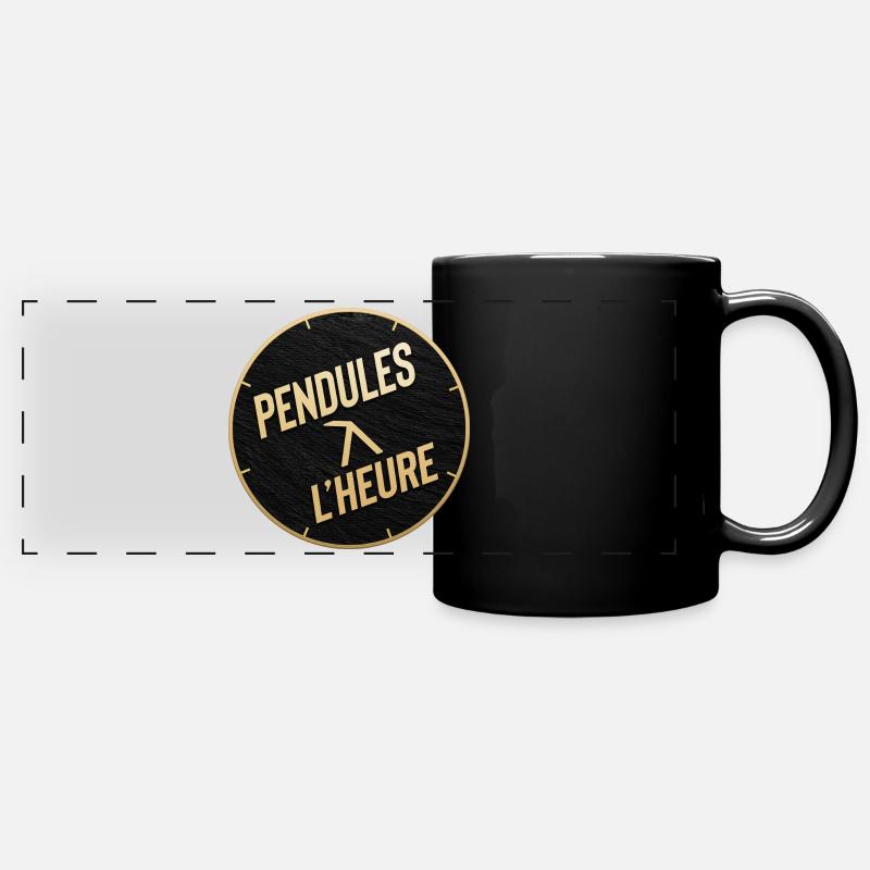 Pendules à l'heure - Mug panoramique uni - noir