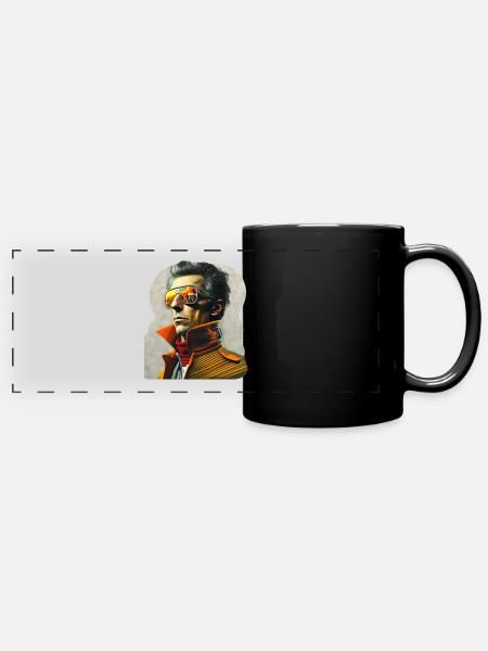 Retro Flash No39 - Panorama-Tasse farbig - Schwarz