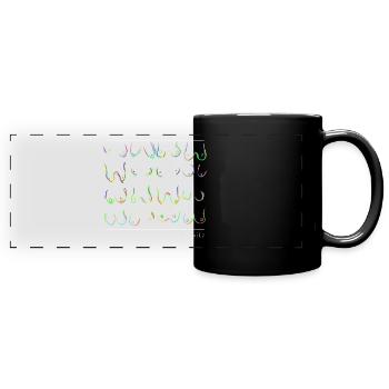 Glückspilz - Brüste Ausstellung, Rahmen,neon, weiß - Panorama-Tasse farbig - Schwarz - Vorne