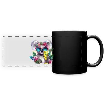 Bunter Koala Sonnenbrille Sekt Alkohol Party - Panorama-Tasse farbig - Schwarz - Vorne