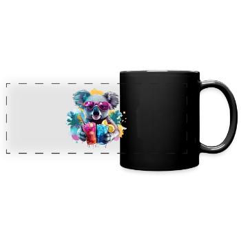 Bunter cooler Koala Sonnenbrille Cocktails Party - Panorama-Tasse farbig - Schwarz - Vorne