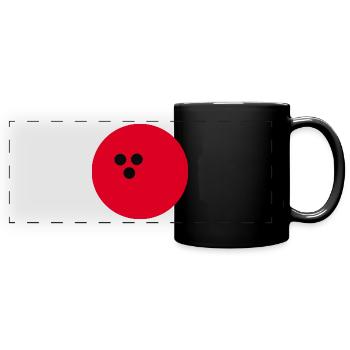 Bowlingkugel, Bowling rot - Panorama-Tasse farbig - Schwarz - Vorne