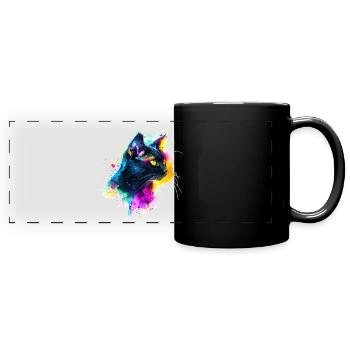 Chat Noir, black cat - Full Colour Panoramic Mug - black - Front