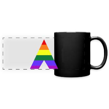 LGBT Ally Regenbogen Dreieck - Panorama-Tasse farbig - Schwarz - Vorne