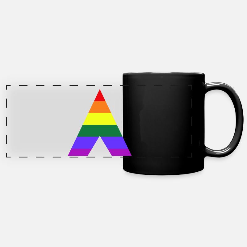 LGBT Ally Regenbogen Dreieck - Panorama-Tasse farbig - Schwarz