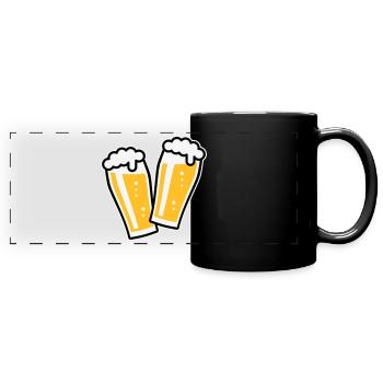 XDoppelter Willie (3) - Panorama-Tasse farbig - Schwarz - Vorne