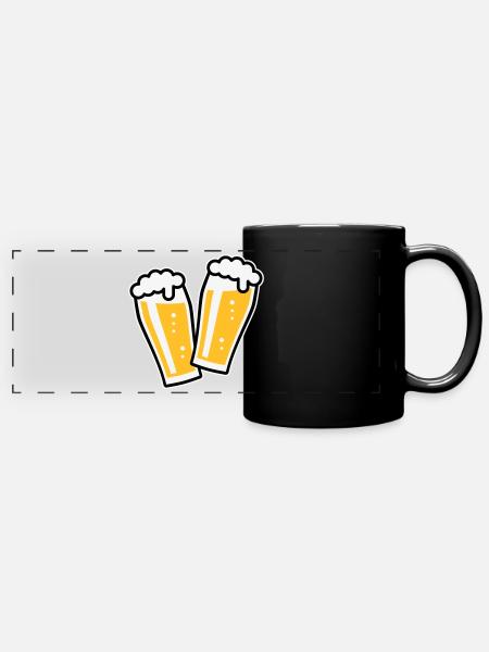 XDoppelter Willie (3) - Panorama-Tasse farbig - Schwarz