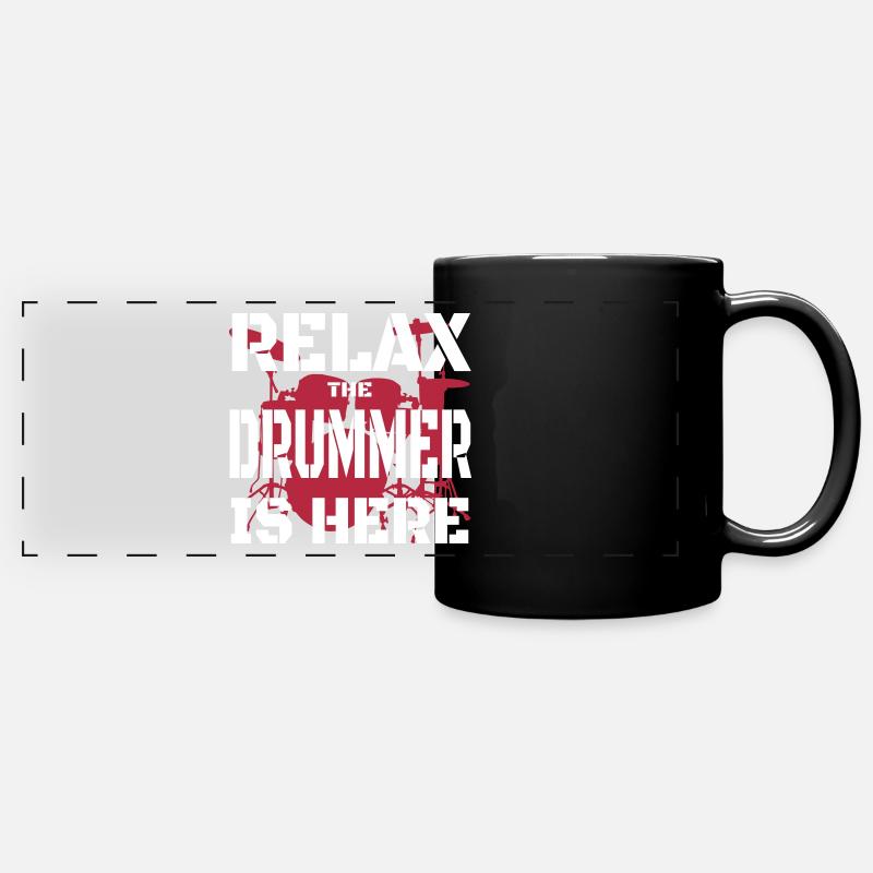 Relax Drummer 2 - Full Colour Panoramic Mug - black