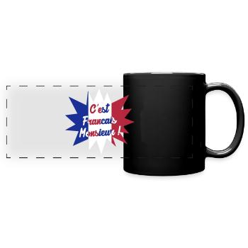 France Français Française French Frankreich - Panorama-Tasse farbig - Schwarz - Vorne
