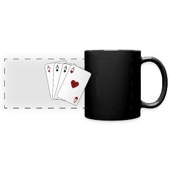 Playing Cards Ace - Full Colour Panoramic Mug - black - Front
