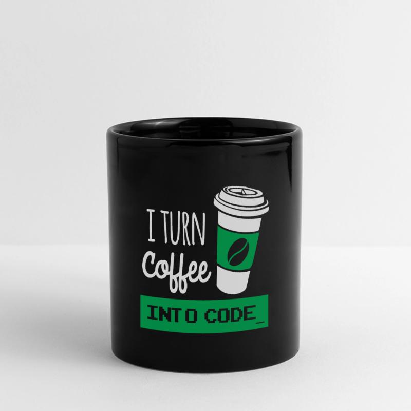 I turn coffee into code developer Mug panoramique uni
