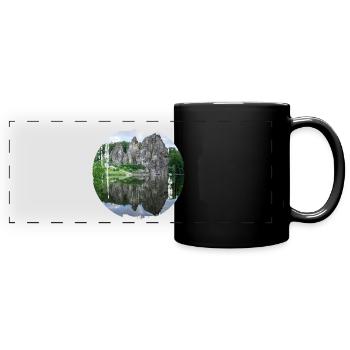 externsteine - Panorama-Tasse farbig - Schwarz - Vorne