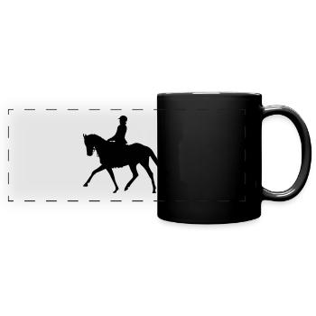 Horse riding silhouette - Full Colour Panoramic Mug - black - Front