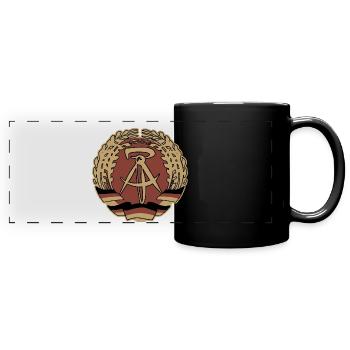 DDR Wappen, Osten, Ossi Geschenk - Panorama-Tasse farbig - Schwarz - Vorne