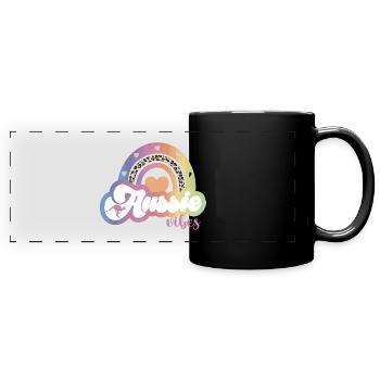 Aussie vibes - Panorama-Tasse farbig - Schwarz - Vorne