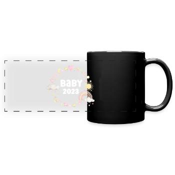 Bébé 2023 Grossesse annonce la naissance du bébé - Mug panoramique uni - noir - Devant