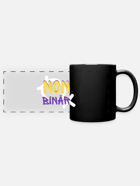NON BINÄR Identity - Panorama-Tasse farbig - Schwarz