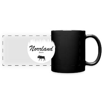 Norrland Suède Région Vacances Orignal Autocollant - Mug panoramique uni - noir - Devant