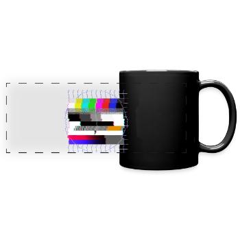 Modèle de test de télévision à tube - déformé - années 80 - Mug panoramique uni - noir - Devant