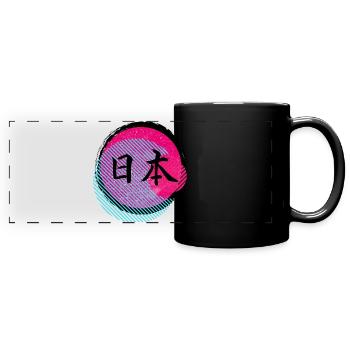 Tokio Japan Hauptstadt - Panorama-Tasse farbig - Schwarz - Vorne