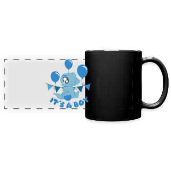 IT'S A BOY - blue dino - Panorama-Tasse farbig - Schwarz - Vorne