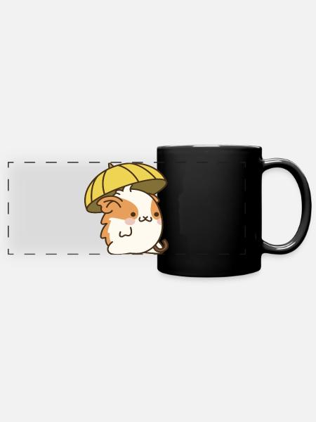 Umbrella Hamster - Full Colour Panoramic Mug - black
