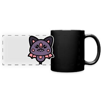 Kawaii Mad Bat - Full Colour Panoramic Mug - black - Front