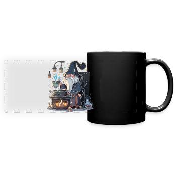 Der Meisterkoch-Zauberer - Panorama-Tasse farbig - Schwarz - Vorne