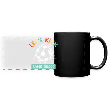 Fußball Team EM lustige Sprüche bunte Farben icon - Panorama-Tasse farbig - Schwarz - Vorne